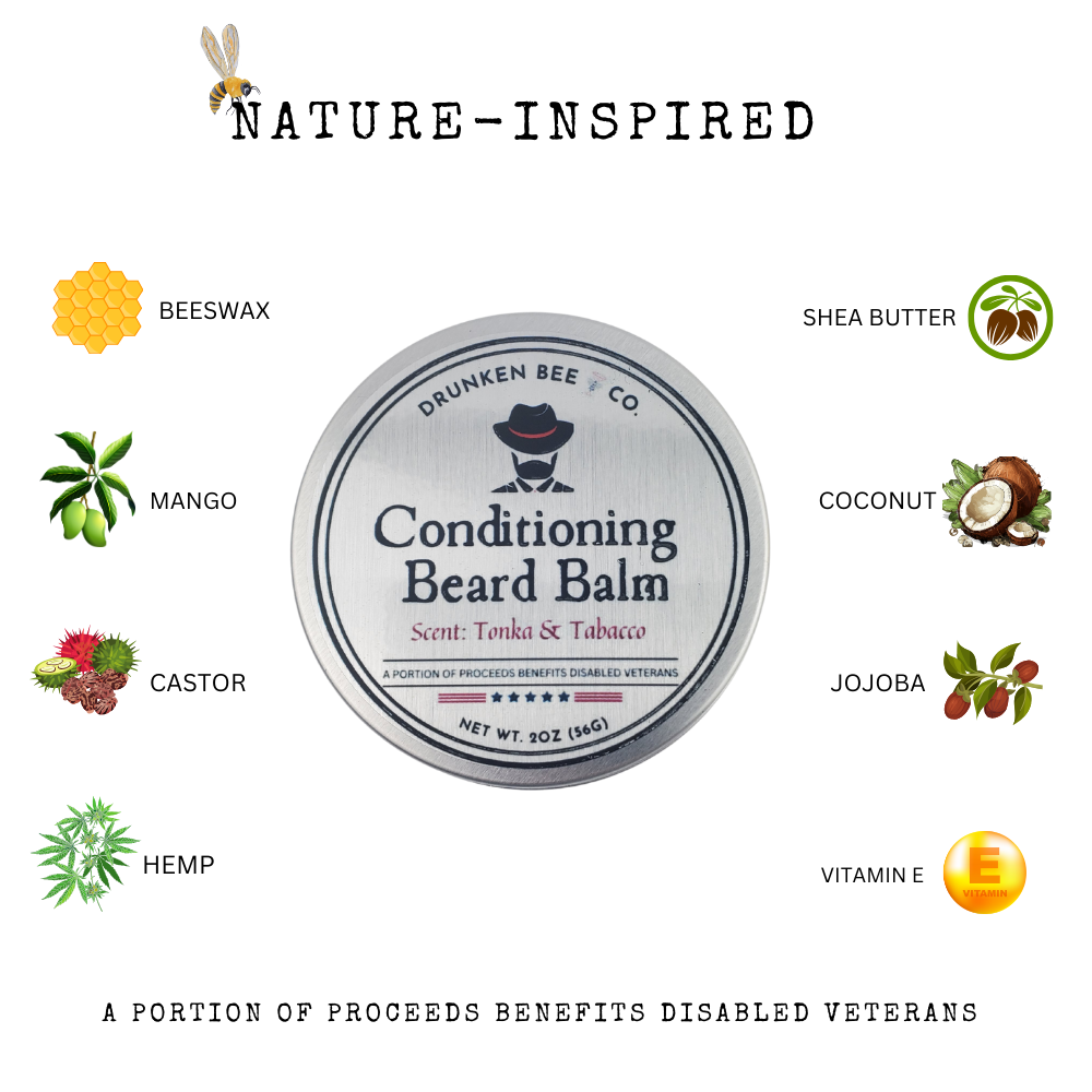 Conditioning Beard Balm scented with Tonka + Tabacco - 2oz