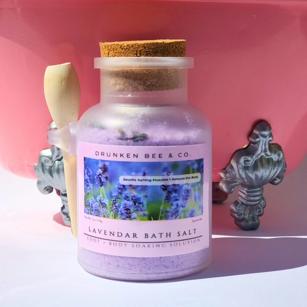 Lavender Bath Salts - Foot + Body Soaking Solution - 7fl oz