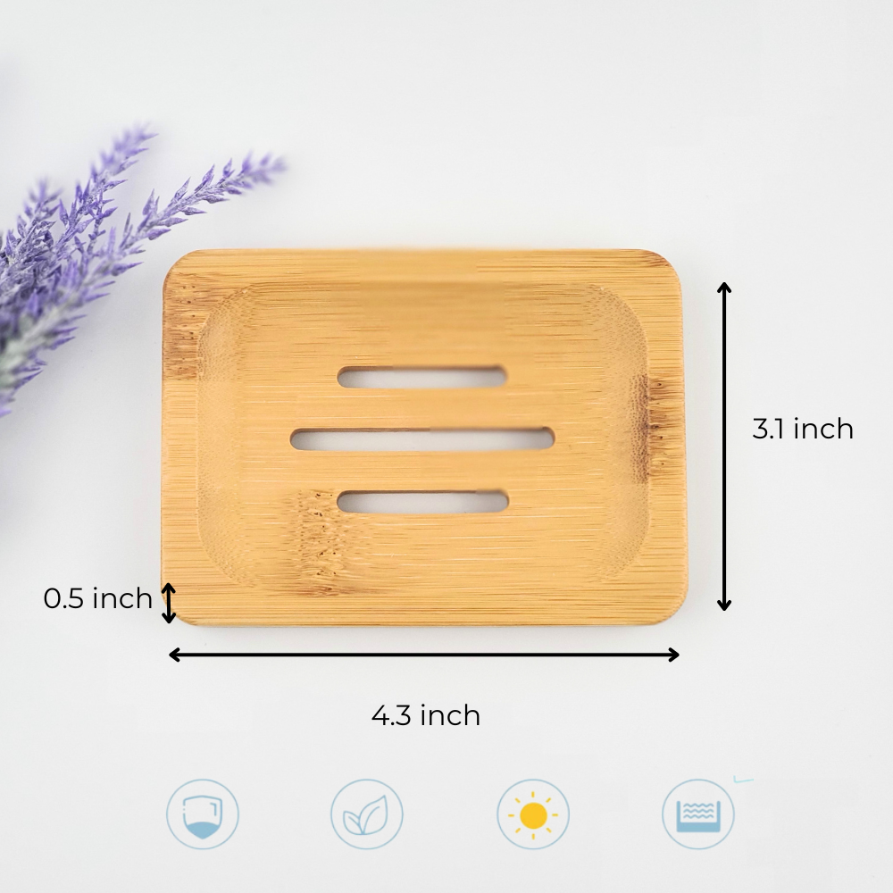 Eco-Friendly Rectangle Bamboo Soap Dish