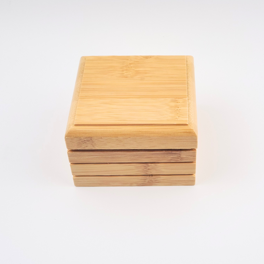 Eco-Friendly Square Bamboo Soap Dish/Box with Lid